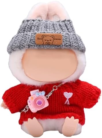 17cm Doll Clothes Hat Clothes Camera Set Accessories Suit Cute Doll Clothes Blind Box Plush Figures