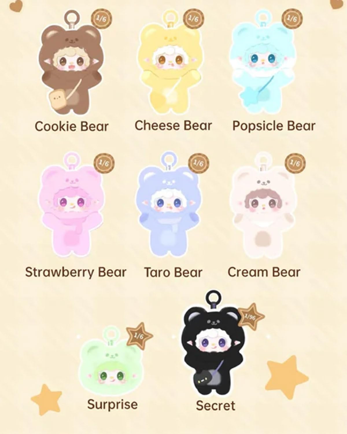 Yooki Blind Box Cute Vinyl Plush Blind Box Figures Bear Series Collectible Toys Figure Mystery Box