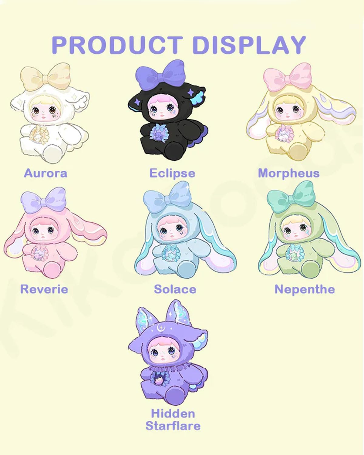 Nommi Blind Box Plush Figures Cute Vinyl Blind Box Nommi Fantasy World Series Collectible Toys