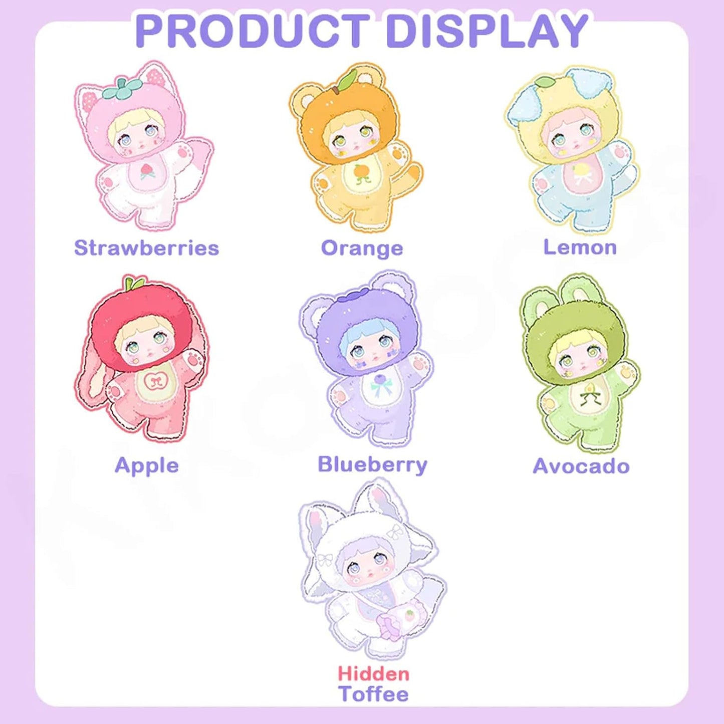 Nommi Blind Box Plush Cute Vinyl Blind Box Plush Doll Interesting Fruits Series Collectible Toys