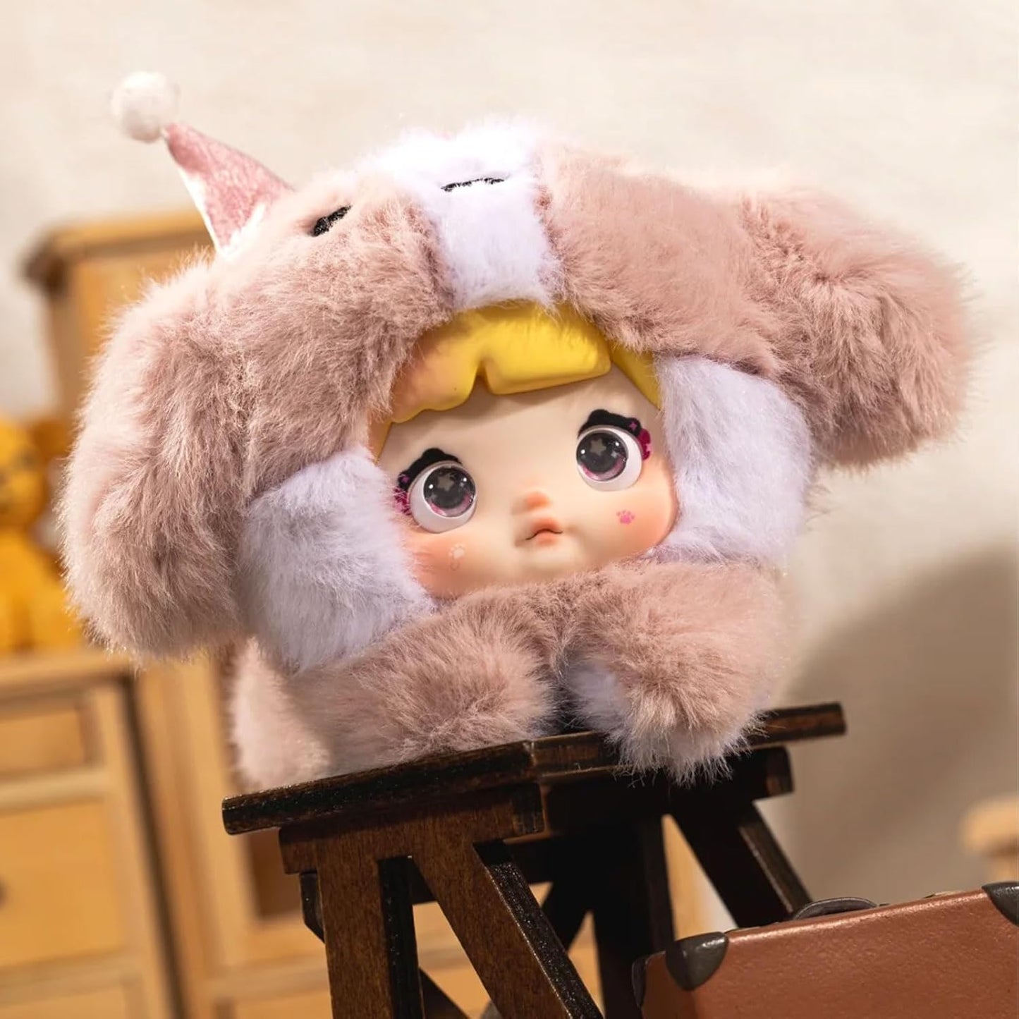 Nommi Blind Box Plush Doll Cute Vinyl Face Blind Box Plush Doll Baby Series Collectible Toy