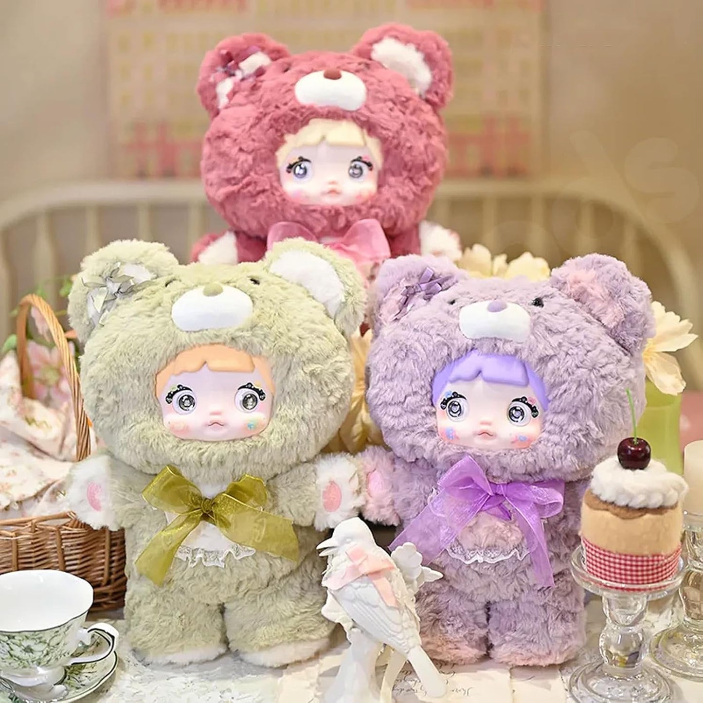 Nommi Blind Box Plush Figures Large Cute Vinyl Nommi 400% Good Night Bear Series Collectible Toy
