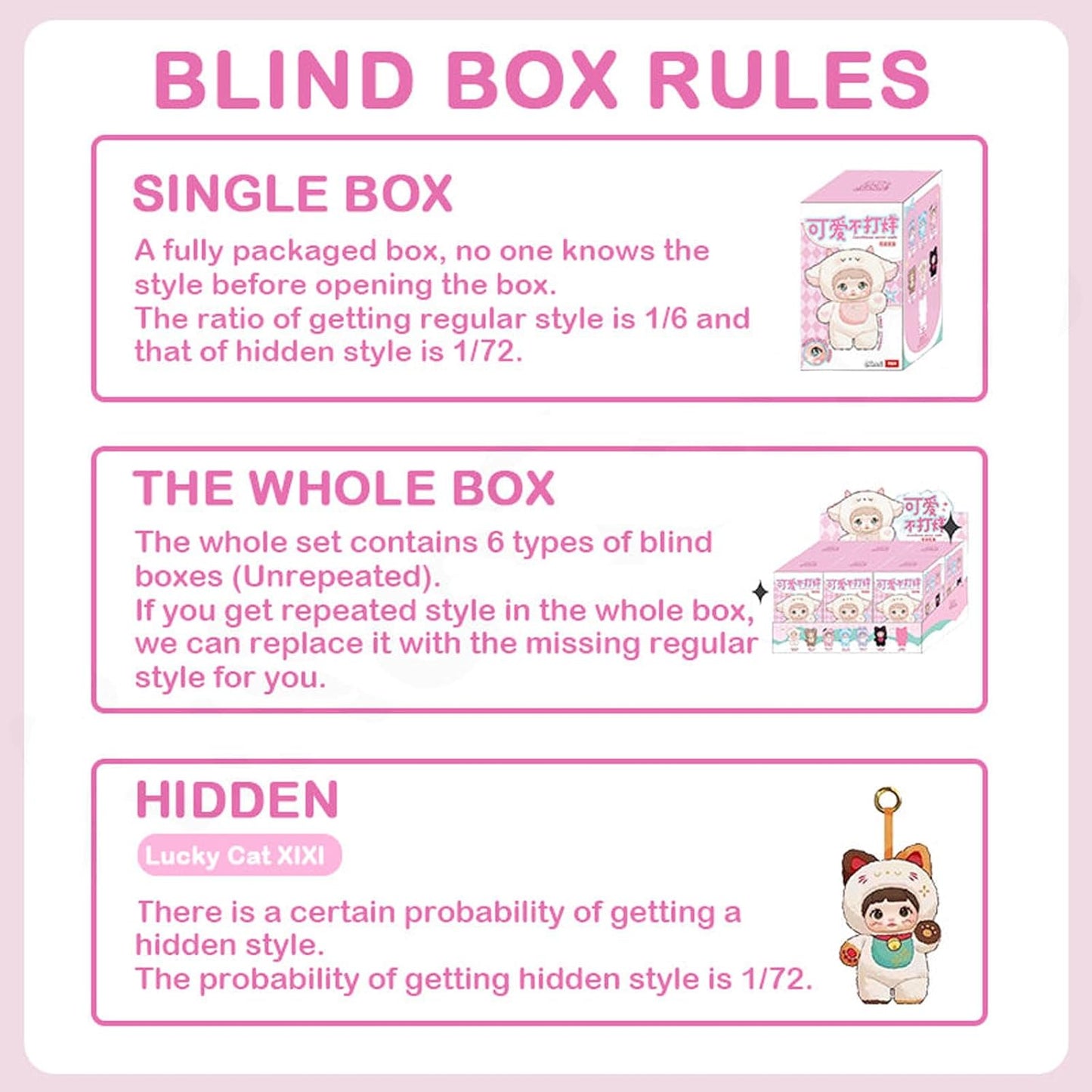 Nommi Blind Box Plush Cute Vinyl Blind Box Plush Doll Loveliness Never Ends Series Collectible Toys