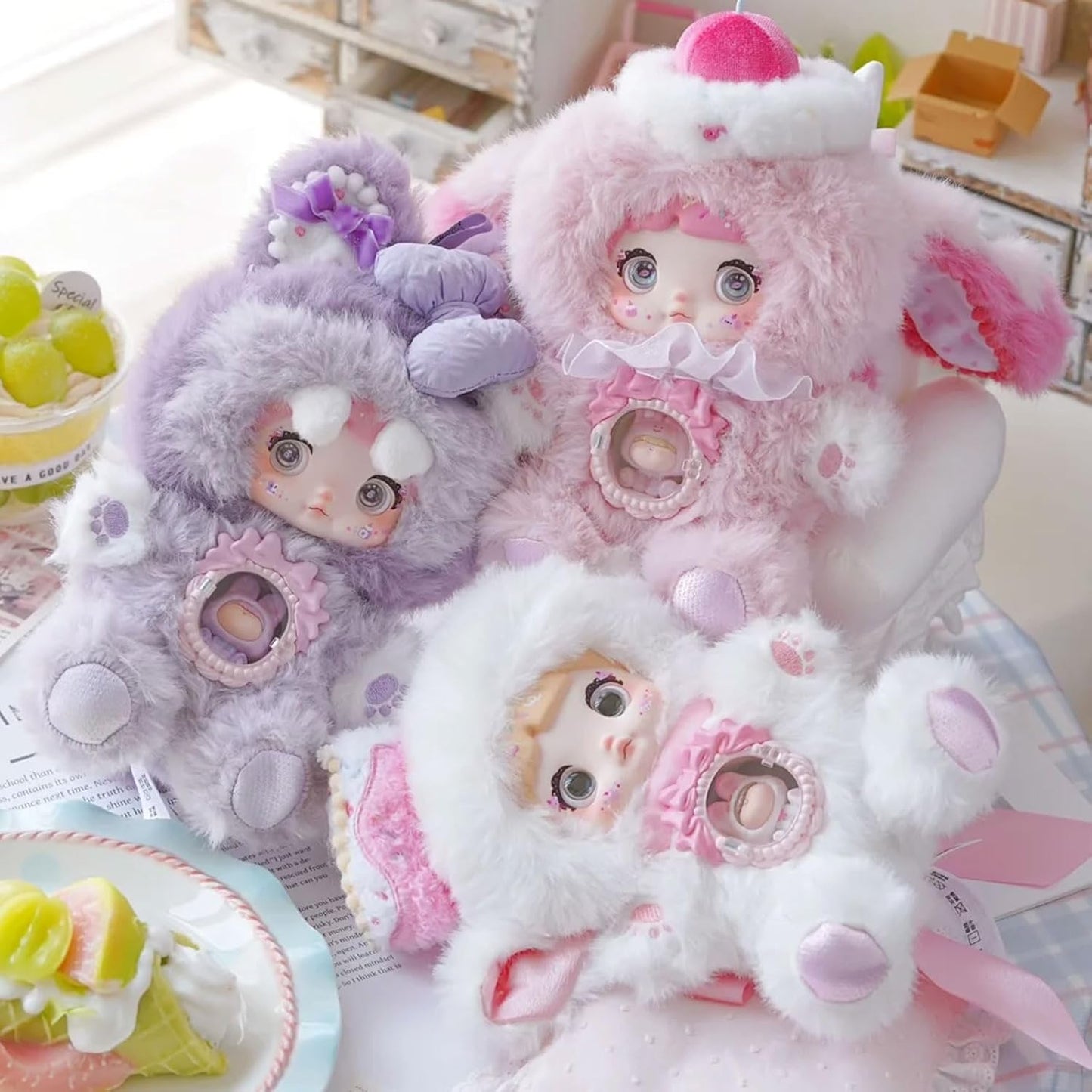 Nommi Blind Box Limited Edition Plush Doll Sweet Bite Series Cute Vinyl Plush Blind Box Figures Toys