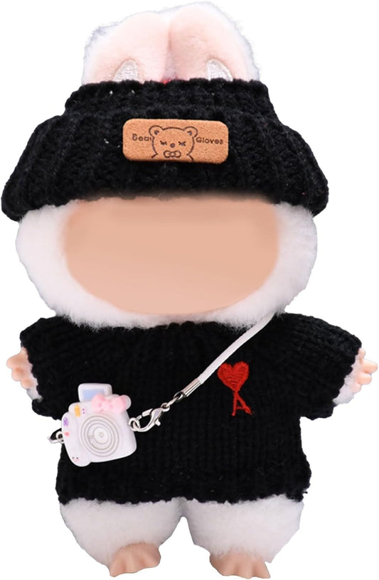 17cm Doll Clothes Hat Clothes Camera Set Accessories Suit Cute Doll Clothes Blind Box Plush Figures