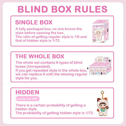 Nommi Blind Box Plush Cute Vinyl Blind Box Plush Doll Loveliness Never Ends Series Collectible Toys